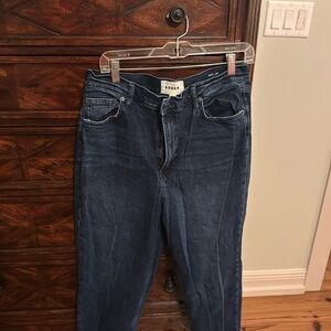 Boden women’s jeans high rise classic slim frayed hem. Excellent condition!